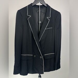 Zara Womens Black Blazer with White Trim size Medium